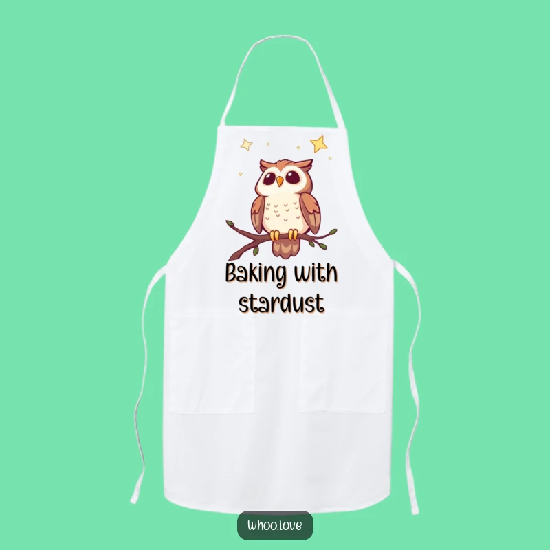 Funny Cheerful Owl Starry Sky Apron: Cook Under the Stars with This Delightful Owl