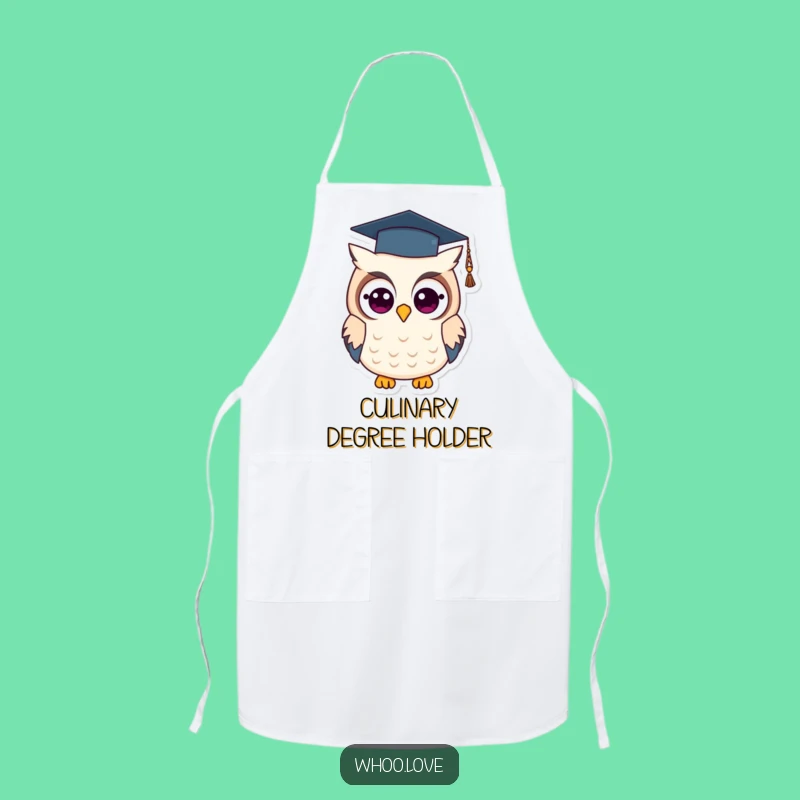 Funny Graduation Owl Apron: Smart Graduate Bib, Hilarious Kitchen Gift