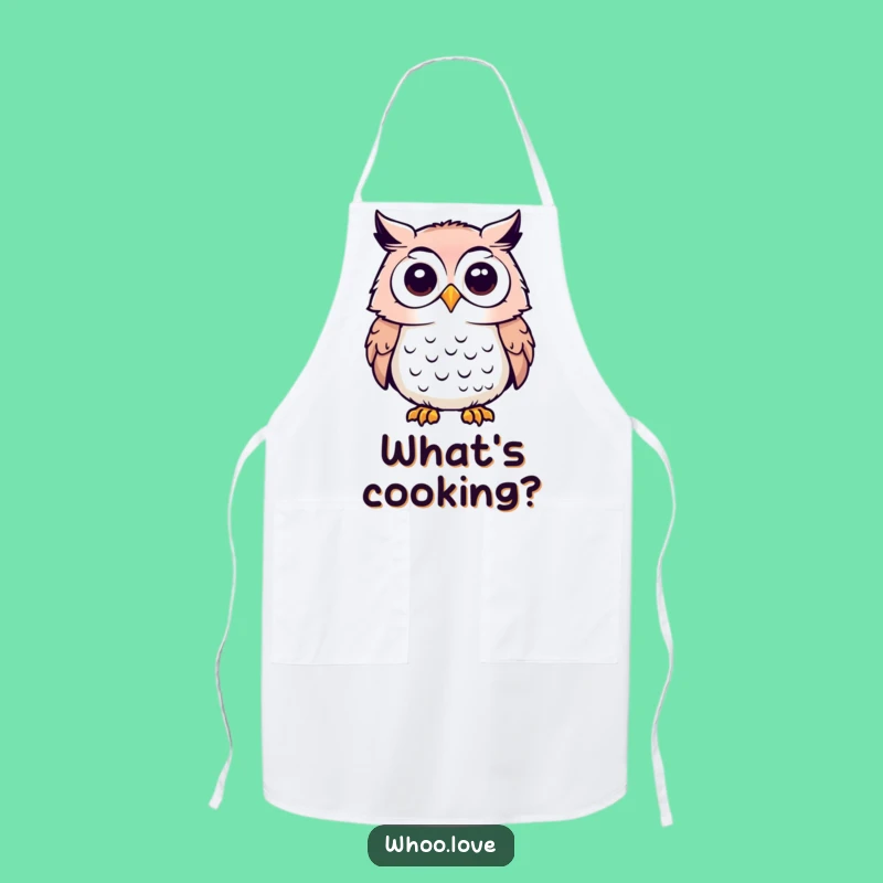 Funny Curious Owl Apron - Inquisitive Kitchen Wear, Unique Funny Gift for Cooks