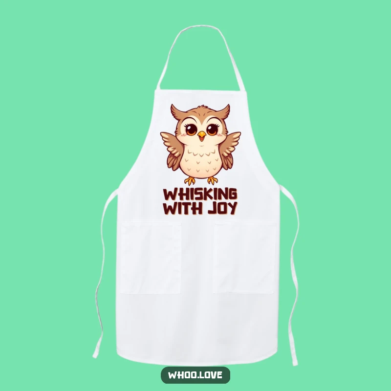 Funny Happy Owl Flapping Wings Apron: Cook with Joyful Flair!