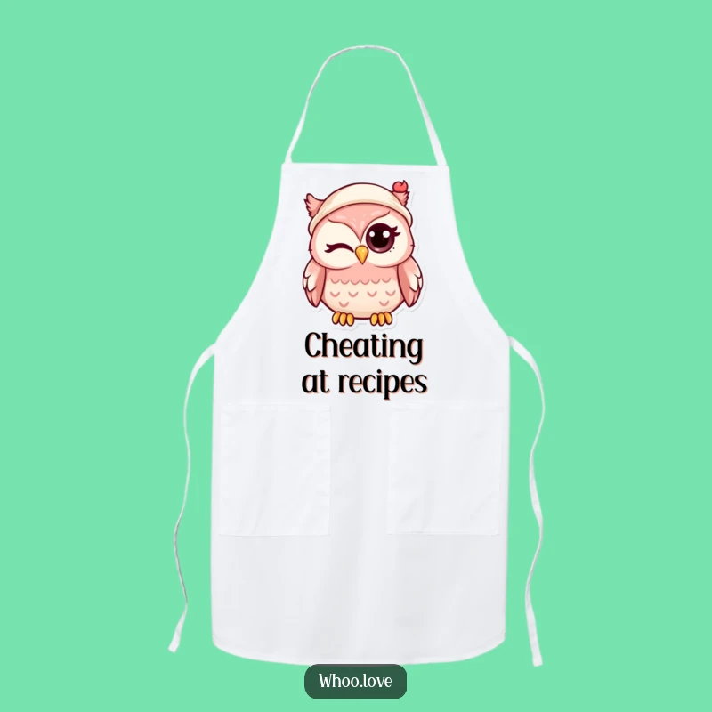 Funny Kawaii Owl Winking Apron: Cook with Charm and a Smile