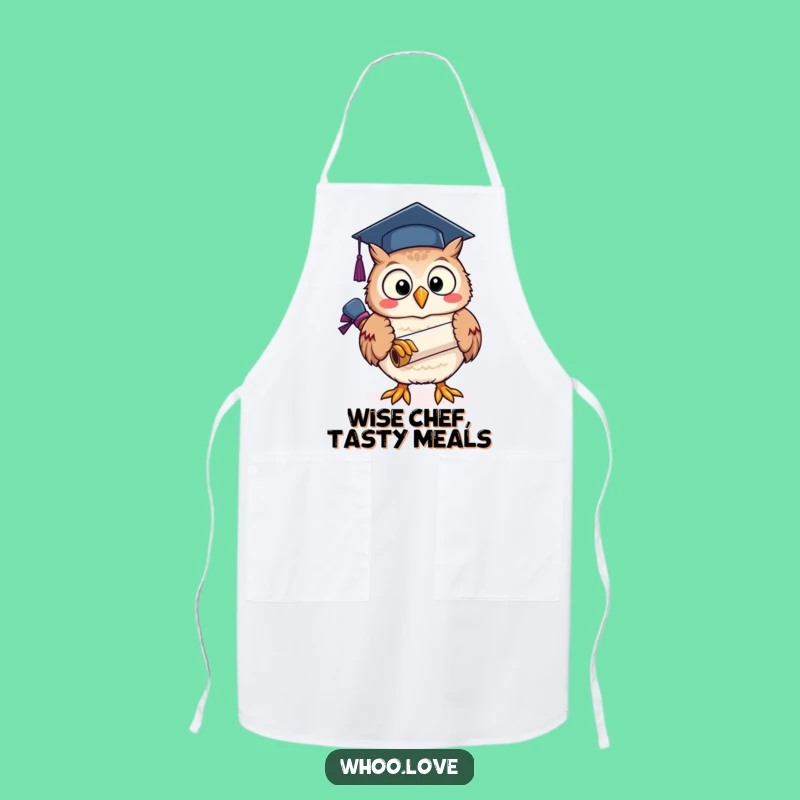 Funny Owl Chef Apron: Graduation Scroll Kitchen Fun - Unique Funny Gift!