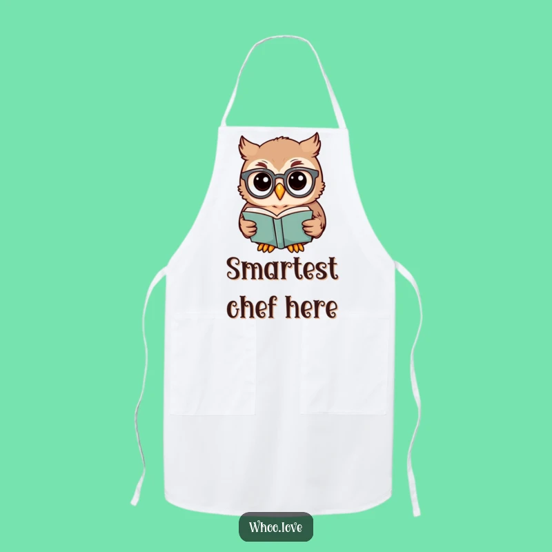 Funny Owl Scholar Apron: Cook Up Stories with Literary Flair