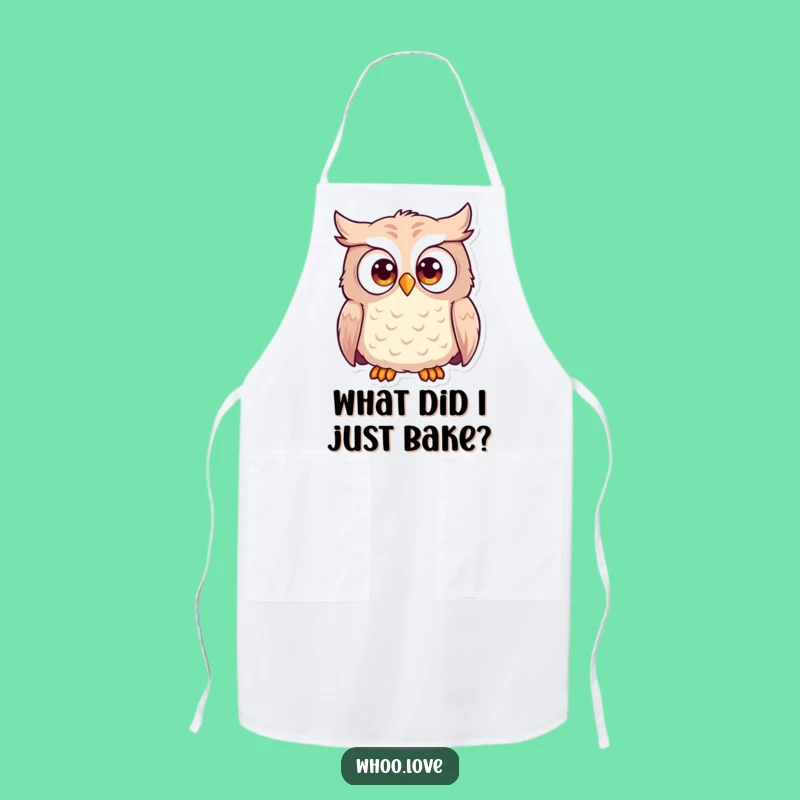 Funny Surprised Owl Apron - Hilarious Kitchen Wear for Chefs