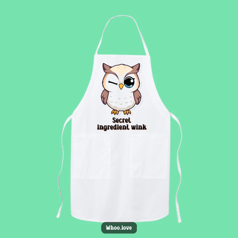 Funny Winking Owl Apron - Cheeky Kitchen Wear, Hilarious Funny Gift for Cooks