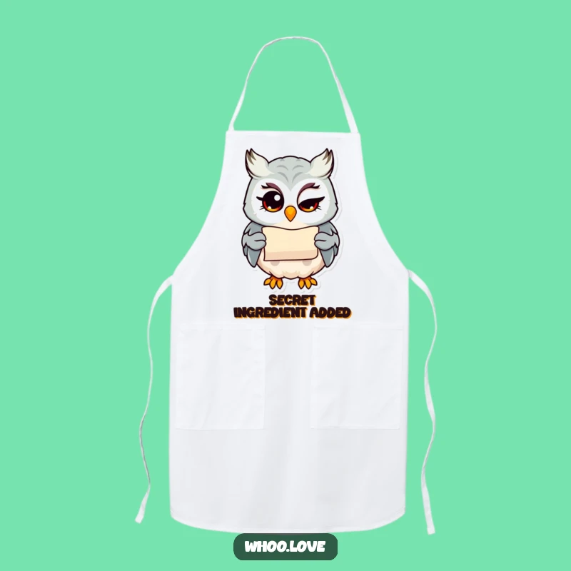 Funny Winking Owl Apron: Secret Scroll Chef Accessory