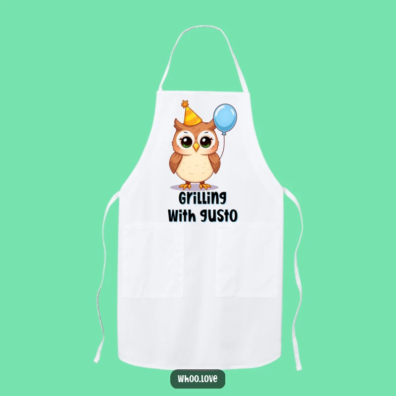 Funny Party Owl Apron: Cook Up Fun for Any Celebration in the Kitchen