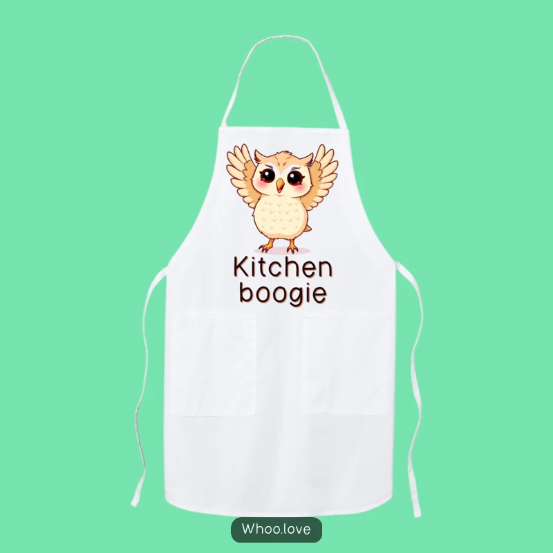 Funny Dancing Kawaii Owl Apron - Cook with Groovy Moves