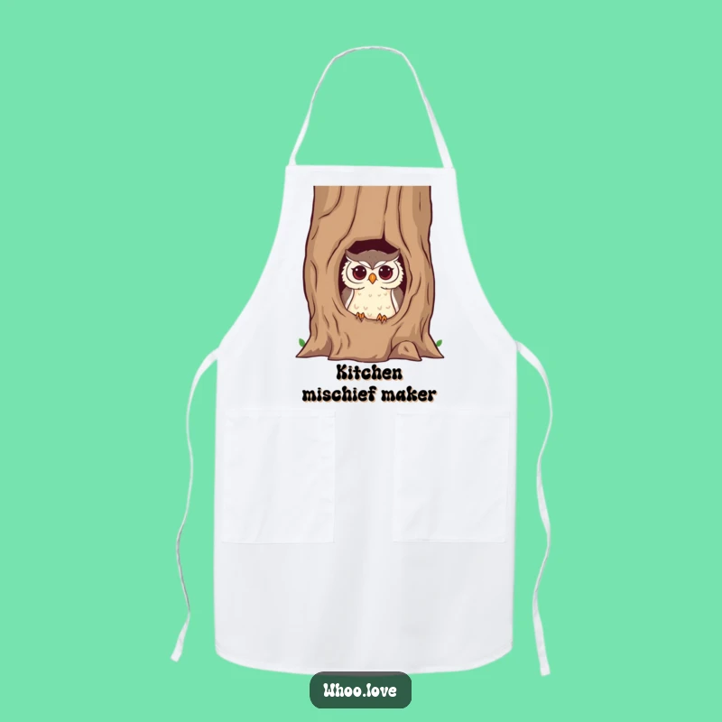 Funny Mischievous Owl Apron: Cook Up Fun with This Cheeky Kitchen Wear