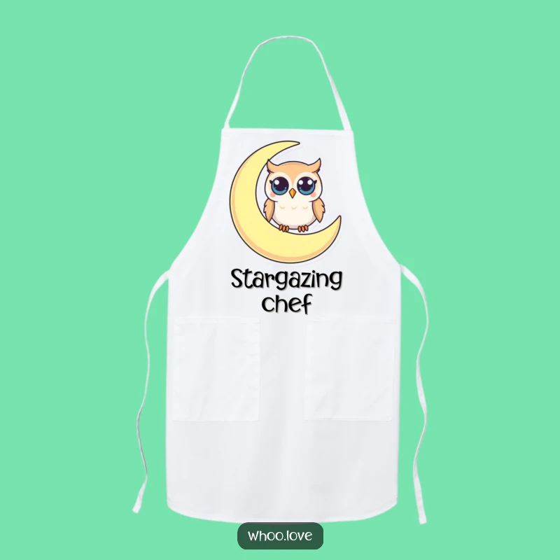 Funny Owl Moon Apron: Curious Character - Hilarious Funny Gift for Cooks