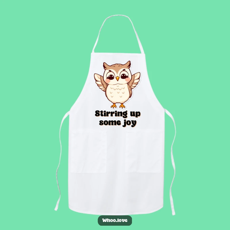 Funny Happy Owl Shimmy Apron - Cook Up Smiles in the Kitchen!