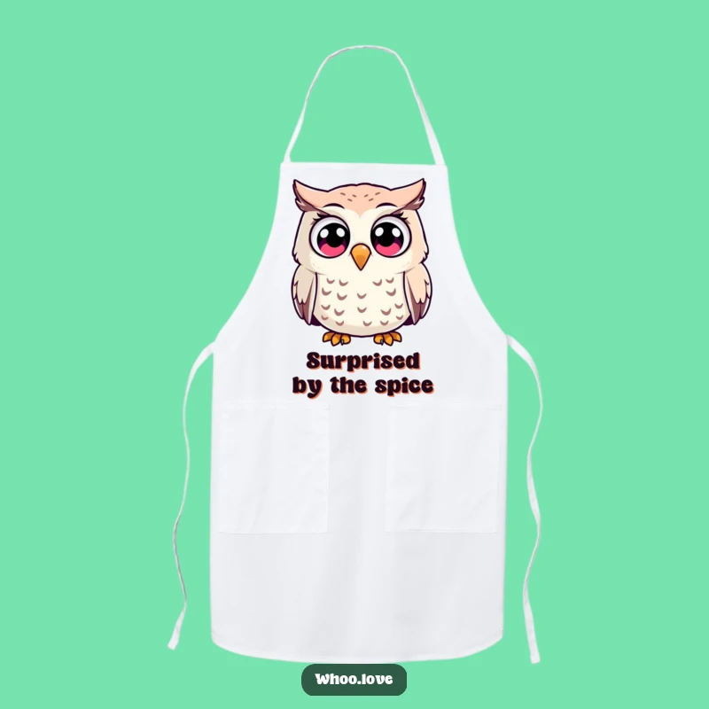 Funny Surprised Owl Apron: Cook with Shocking Humor in the Kitchen