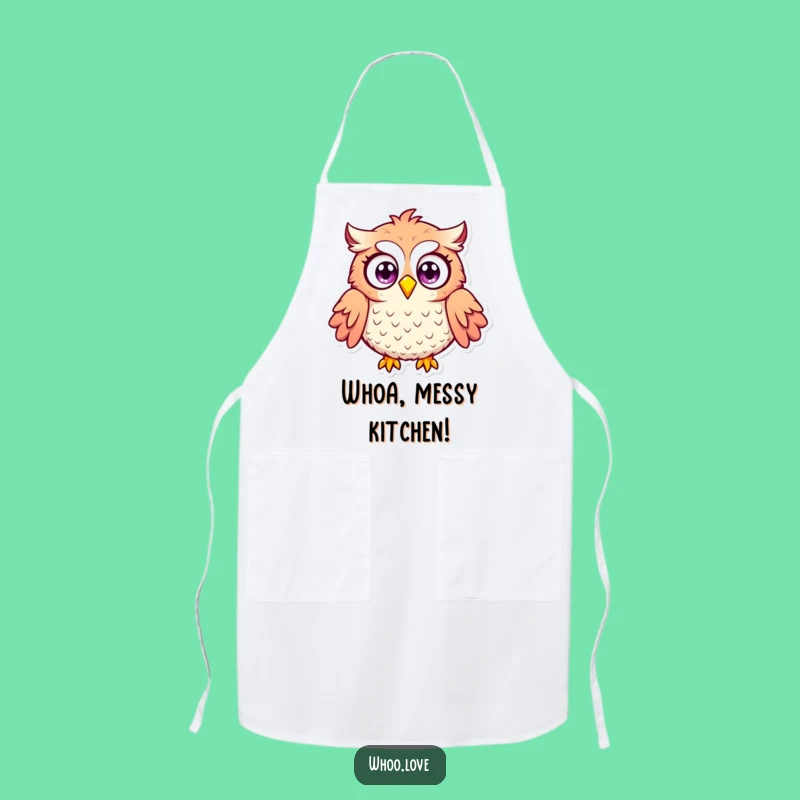 Funny Surprised Owl Apron: Wide-Eyes Wide-Mouth Bib, Hilarious Kitchen Gift