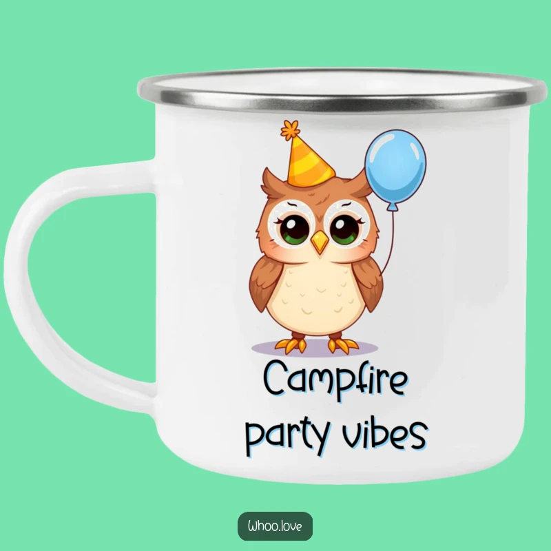 Funny Party Owl Camping Mug: Your Festive Companion for Outdoor Celebrations