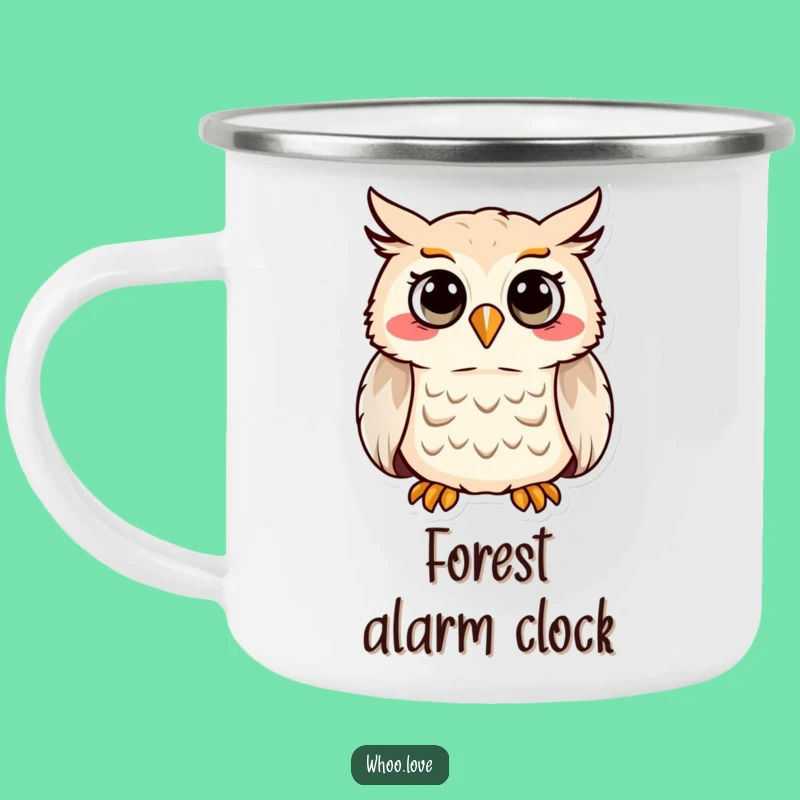 Funny Hooting Owl Camping Mug - Enamel Cheerful Bird Cup, Perfect Funny Gift