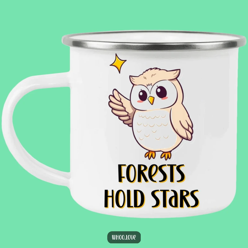 Funny Owl Guiding Star Camping Mug: Adventure Under the Stars