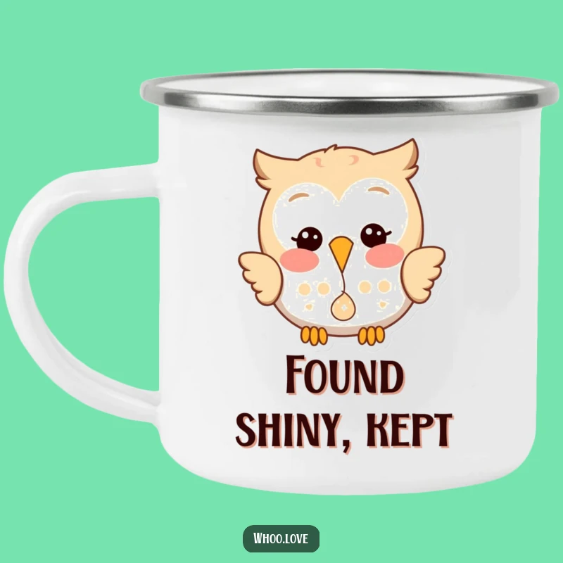 Funny Happy Owl Shiny Dropping Camping Mug: Adventure with Playful Surprises