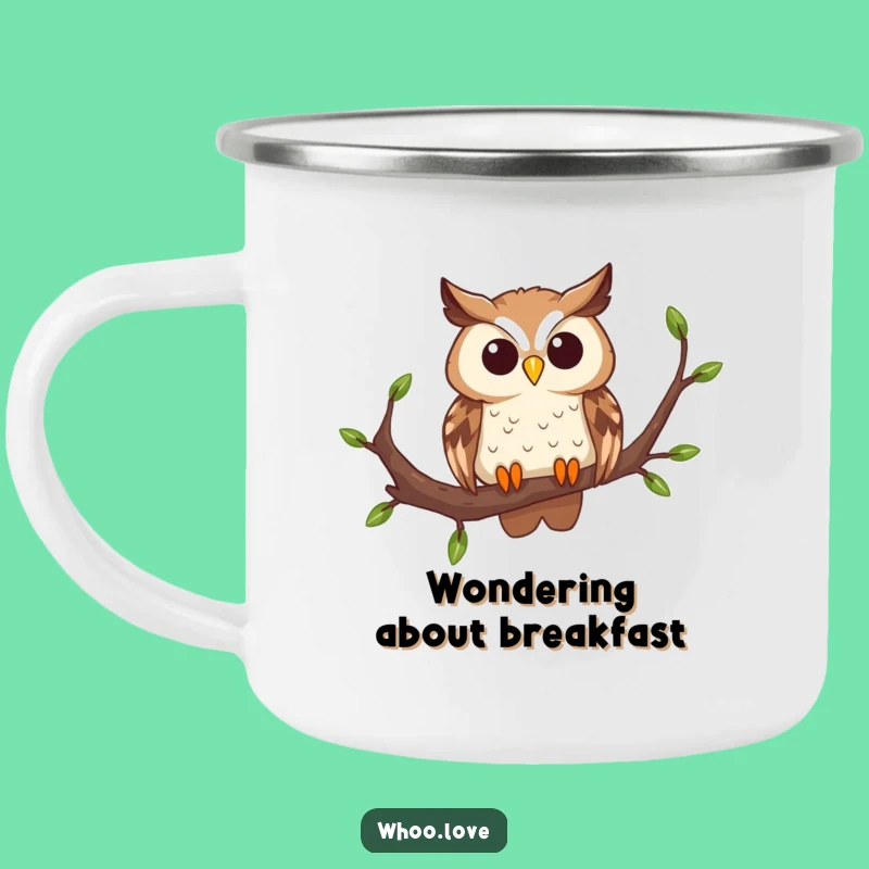 Funny Curious Owl Camping Mug: Your Adventurous Companion for Coffee and Curiosity
