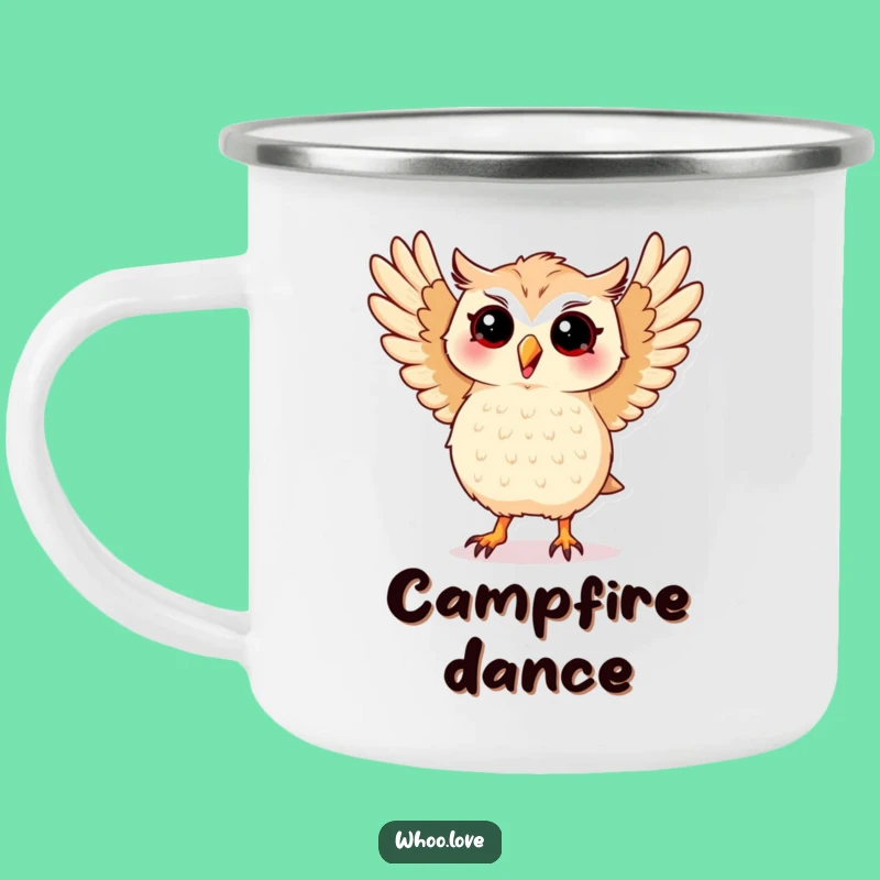 Funny Dancing Kawaii Owl Camping Mug - Campfire Dance Party Ready