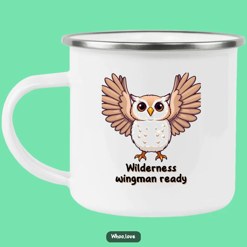 Funny Expressive Owl Wings Camping Mug, Freedom in Every Sip, Perfect Funny Gift