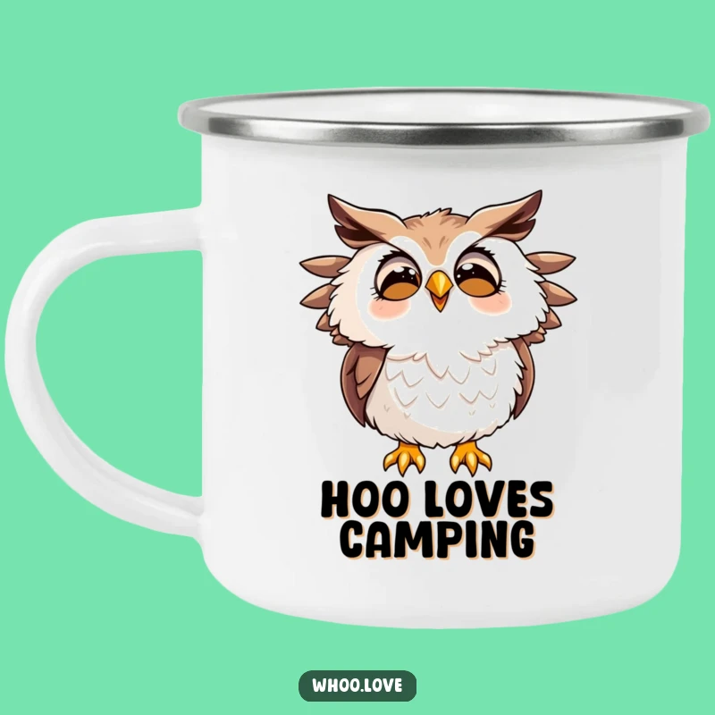 Funny Hooting Owl Camping Mug: Joyful Outdoor Companion, Fun Bird Gift
