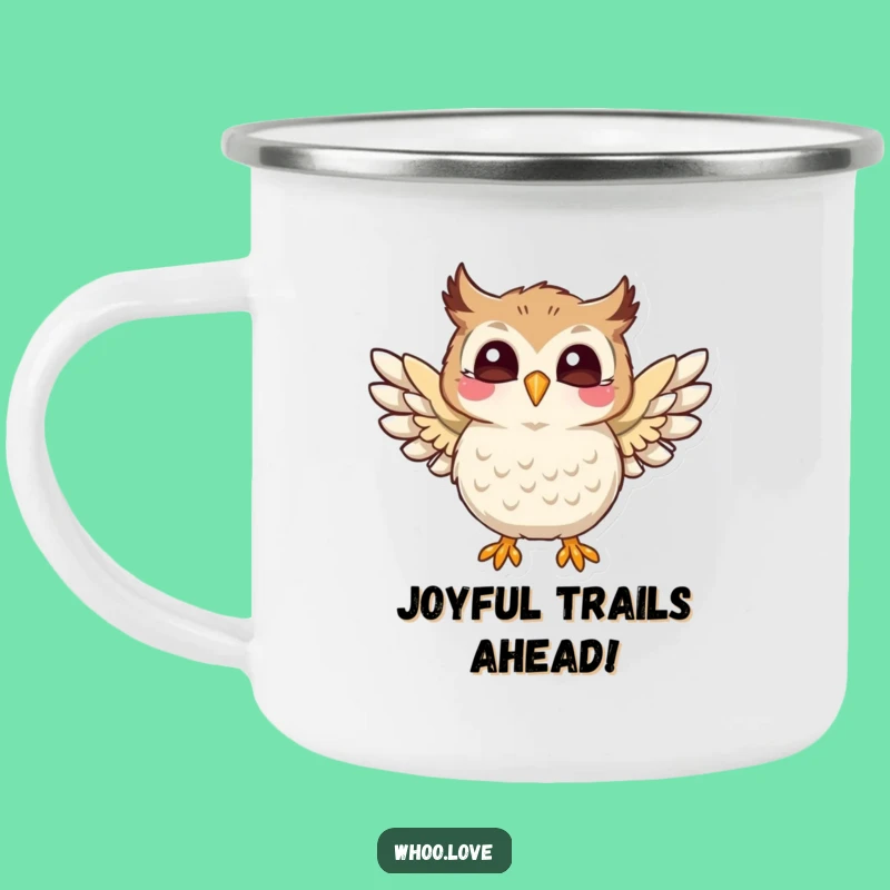 Funny Joyful Owl Camping Mug: Sip with Exuberance Outdoors