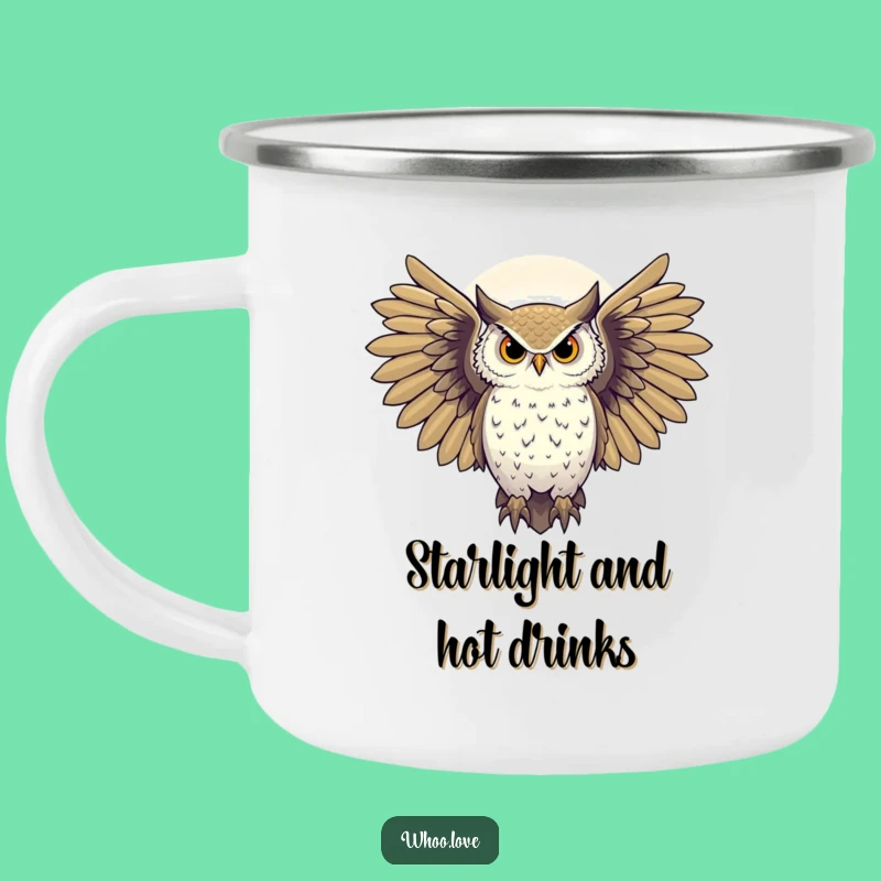 Funny Majestic Owl Camping Mug: Starry Night Cup for Adventures
