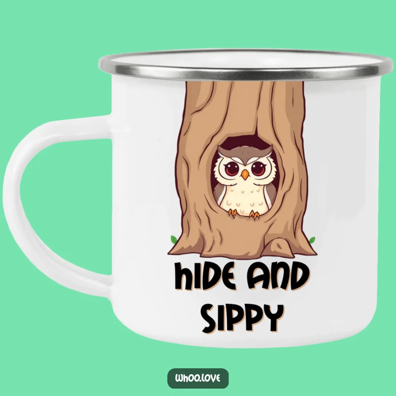 Funny Mischievous Owl Camping Mug: Adventure with a Playful Twist