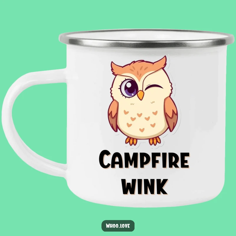 Funny Owl Camp Wink Mug: Durable Cup for Secret Campfire Stories