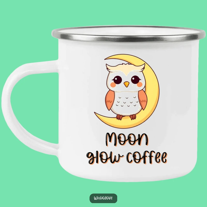 Funny Smiling Owl Moon Camping Mug: Sip Under the Stars