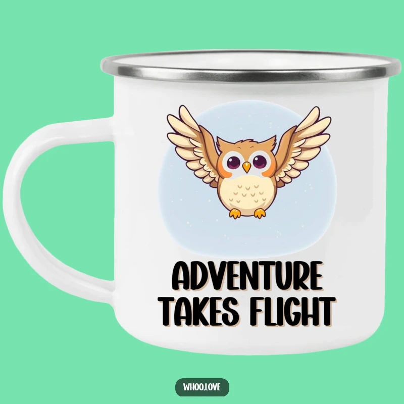 Funny Soaring Owl Camping Mug: Adventure Fuelled by Laughter Outdoors