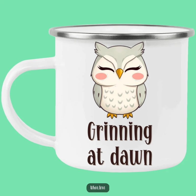 Funny Owl Camping Mug: Happy Trails and Big Smiles, Great Gift