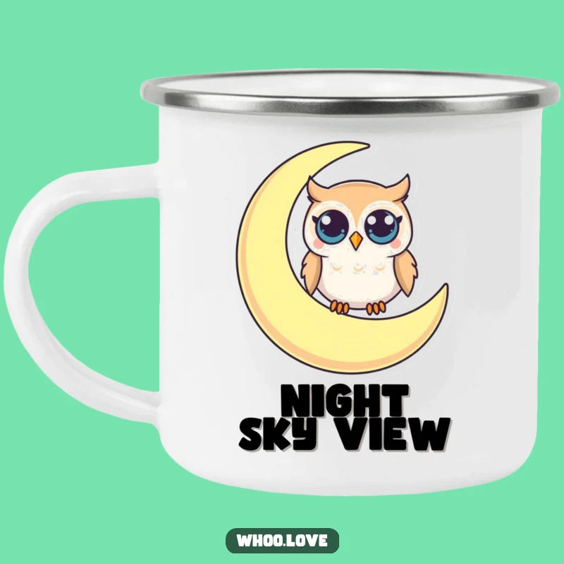 Funny Owl Moon Camping Mug: Curious Character - Rugged Funny Gift for Outdoors