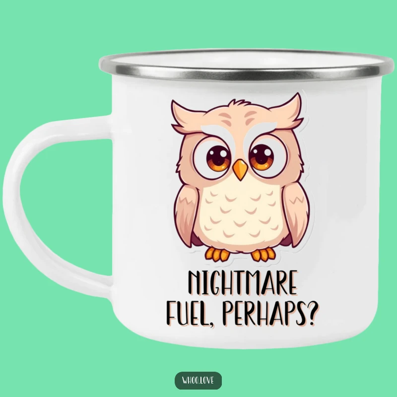 Funny Surprised Owl Camping Mug - Great for Outdoor Shock