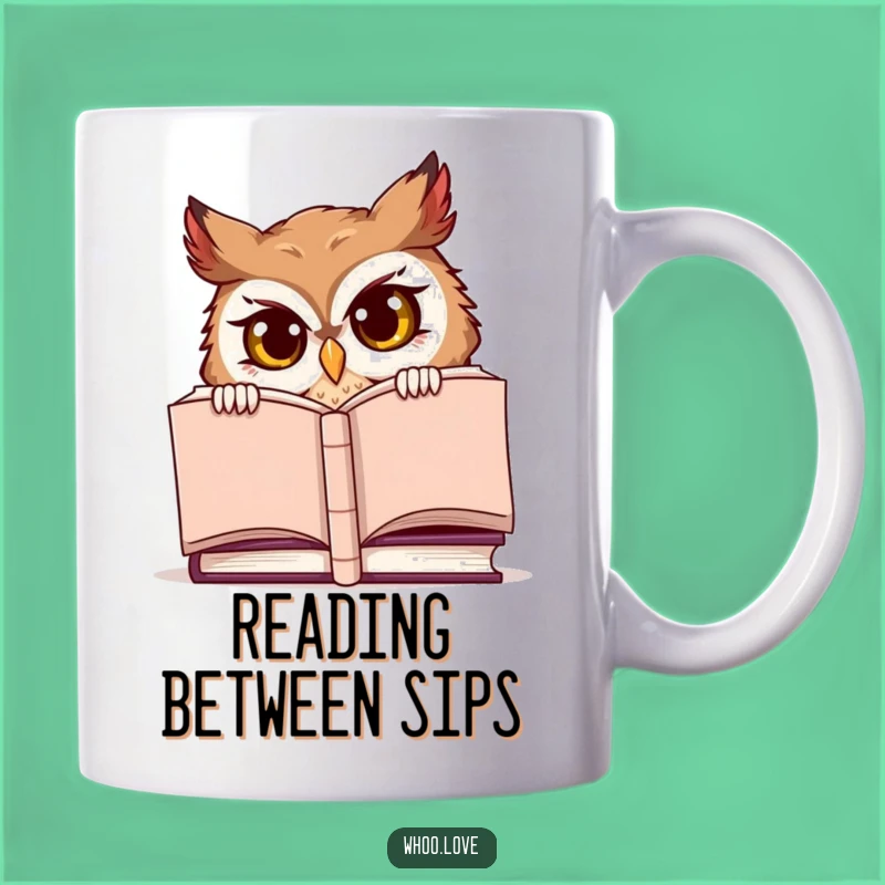 Funny Bookworm Owl Mug: Mischievous Peek, Hilarious Reader Gift!