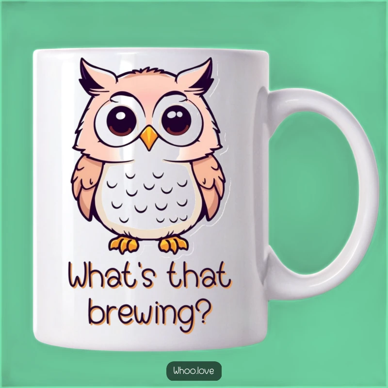 Funny Curious Owl Mug - Inquisitive Bird Coffee Cup, Ideal Funny Gift for Thinkers