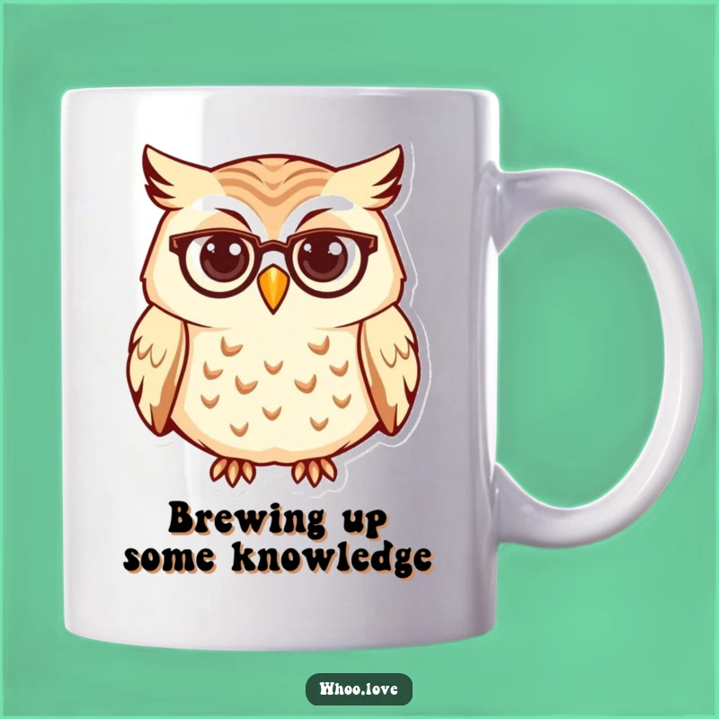 Funny Curious Owl Spectacles Mug, Intellectual Humor, Perfect Funny Gift for Readers