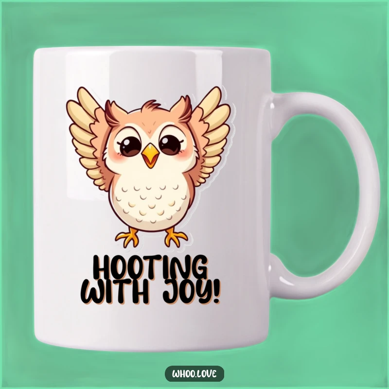 Funny Excited Owl Mug: Happy Character - Perfect Funny Gift for Joyful People