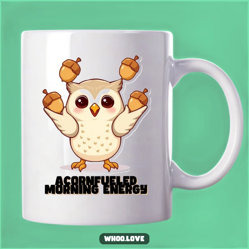 Funny Giddy Owl Juggling Mug - Hilarious Gift for Acorn Lovers!