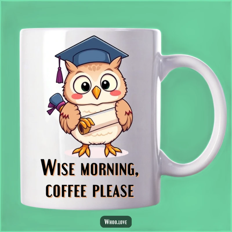 Funny Graduation Owl Mug: Wise Hoot's Achievement Scroll - Perfect Funny Gift!