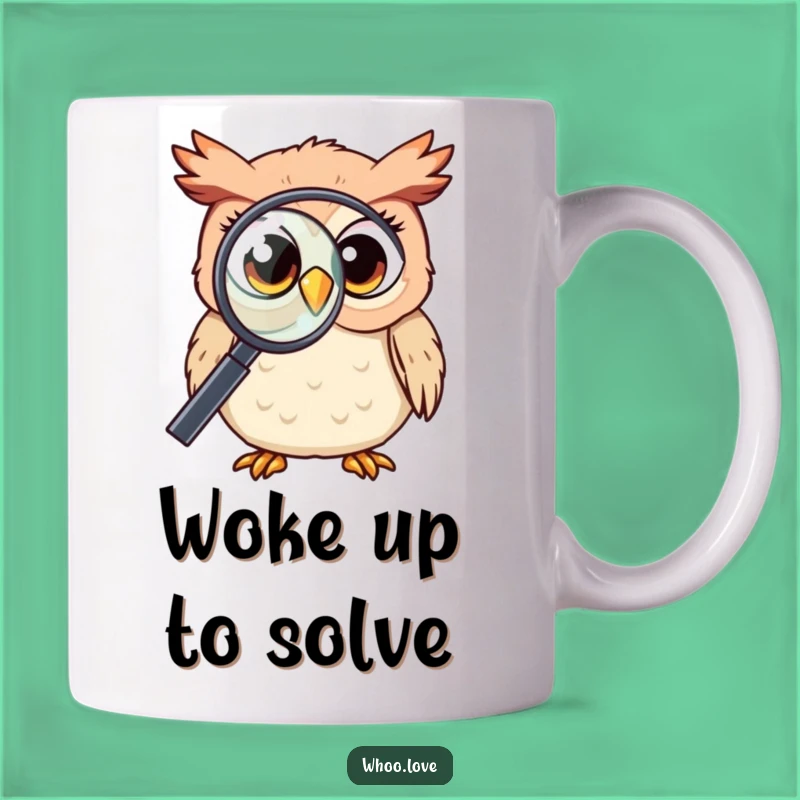 Funny Kawaii Owl Magnifying Mug: Curious Eyes, Perfect Funny Gift for Detectives