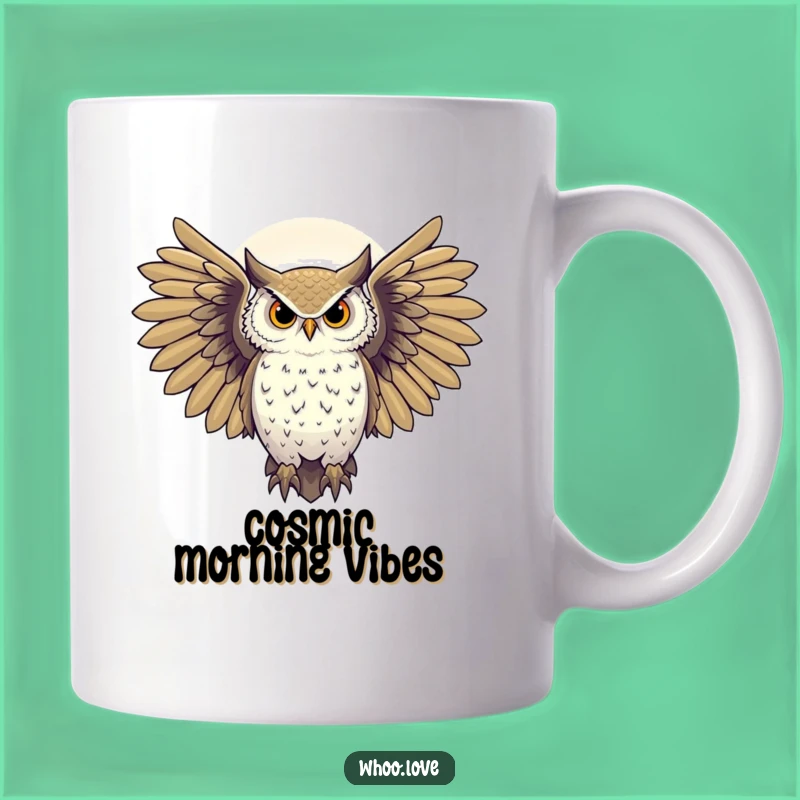 Funny Majestic Owl Mug: Starry Night Character Gift for Dreamers