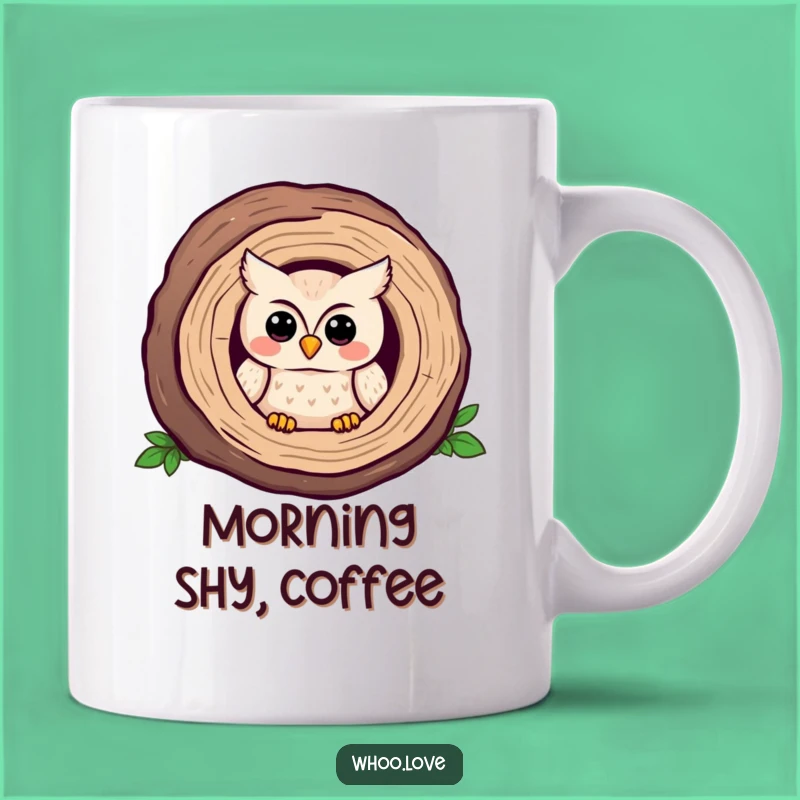 Funny Shy Owl Log Mug: A Sweet, Bashful Gift for Introverts!