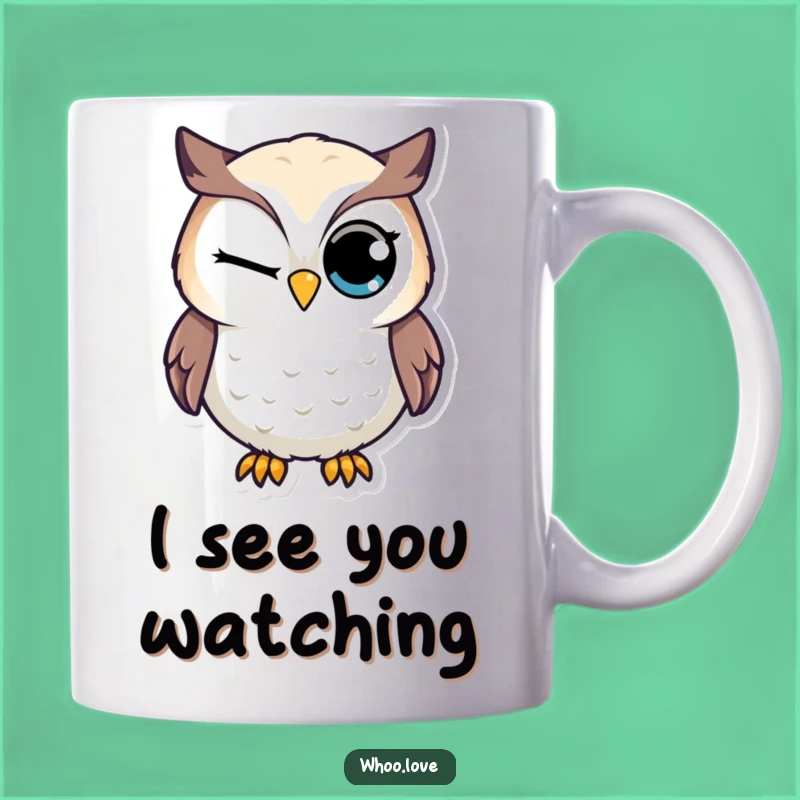 Funny Winking Owl Mug - Cheeky Bird Coffee Cup, Ultimate Funny Gift for Sleuths