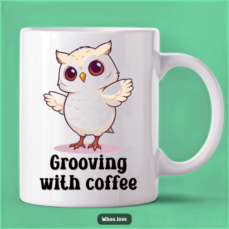 Funny Dancing Owl Mug - Silly Bird Coffee Cup, Joyful Funny Gift for Dancers