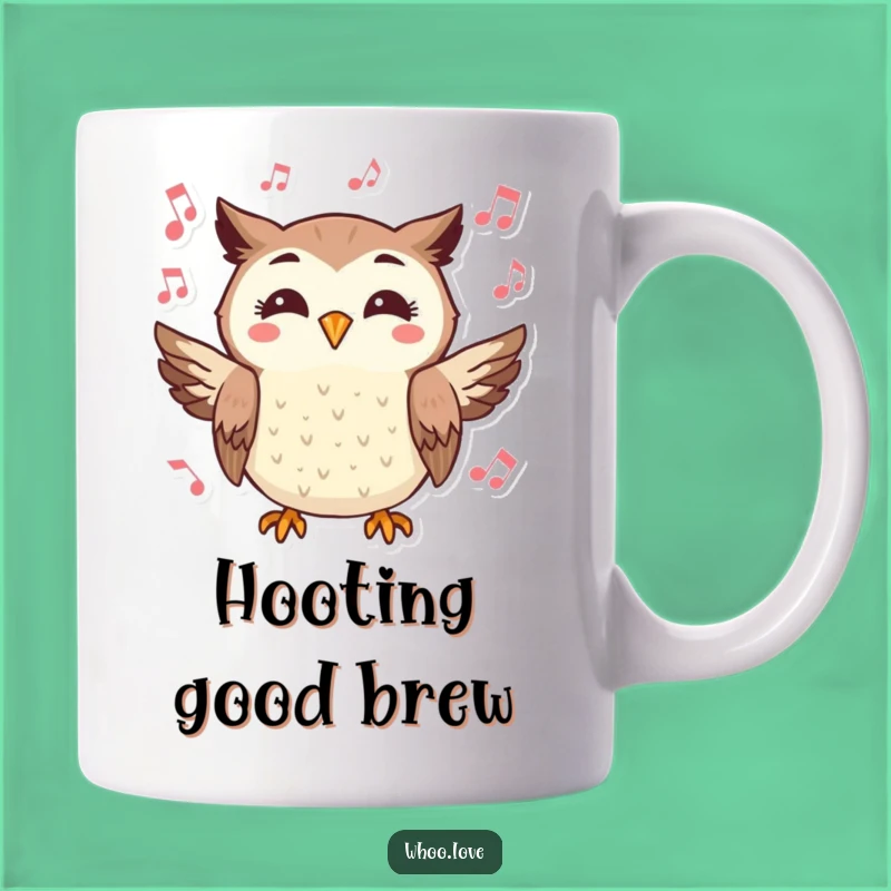 Funny Owl Mug: Cheerful Hooting Musician - Joyful Funny Gift