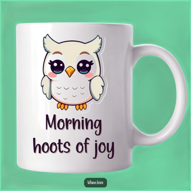 Funny Cheerful Owl Mug: Happy Hooting Bird, Perfect Gift for Joyful People