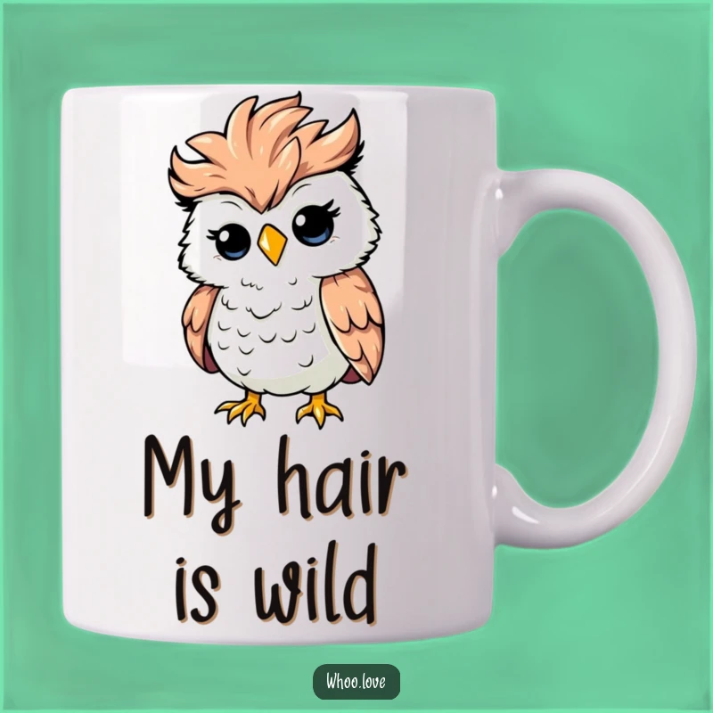 Funny Ruffled Owl Mug: Hilarious Windy Character Gift for Bird Lovers