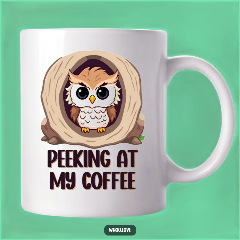 Funny Curious Owl Log Mug: A Peek into Humor for Owl Lovers