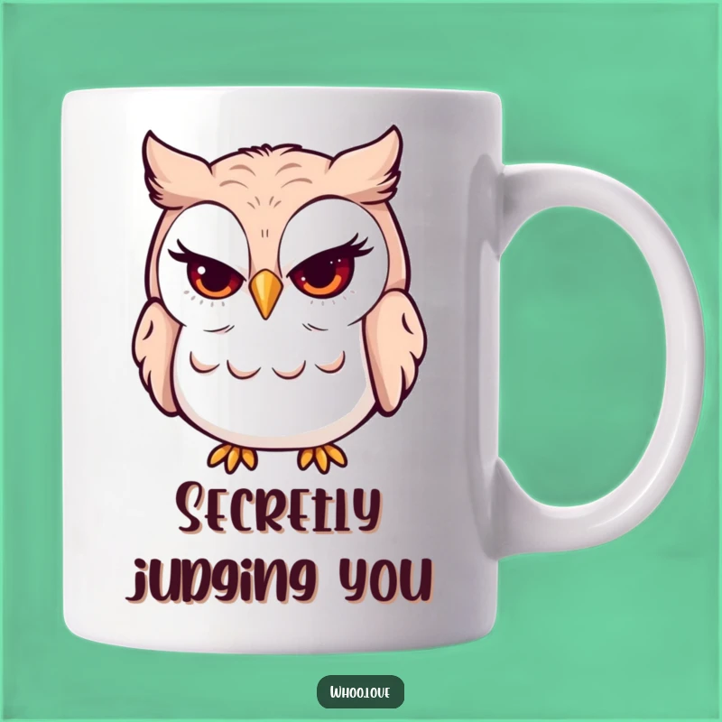 Funny Winking Owl Mug - Mischievous Grin Gift for Jokers